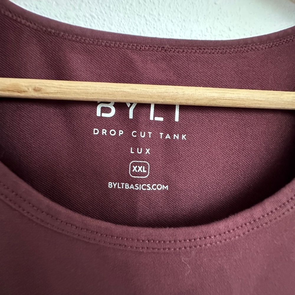 BYLT Basics Maroon Muscle Tee - Picture 3 of 7